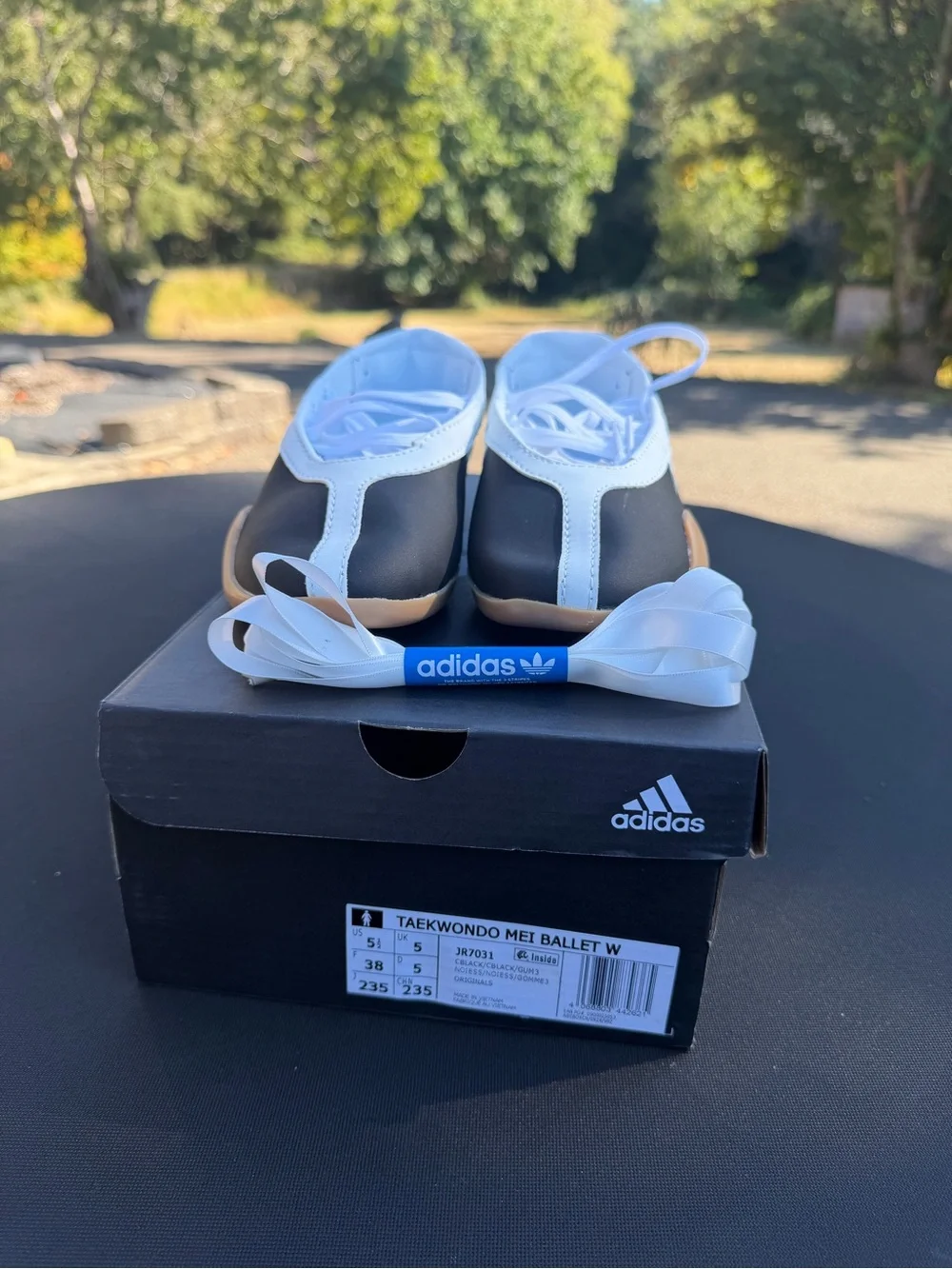 adidas Women’s Black, White & Gum Ballet-Inspired Sneakers